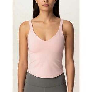 lululemon Align Tank Sz 14 Nulu Fabric Cropped Tight Fit Pink Palm Puff NWT